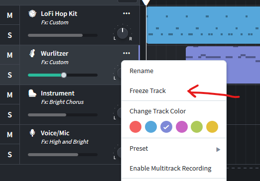 Bandlab Freeze Track