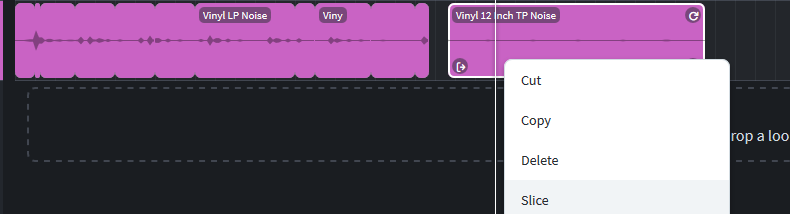 vinyle crackle effects sliced up in bandlab