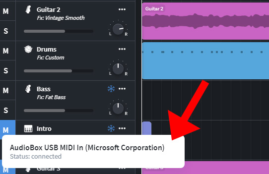 Bandlab recognizing Audiobox USB