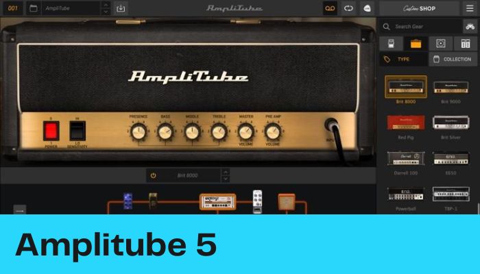 Screenshot of Amplitube 5 by Ik Multimedia - One of the best virtual guitar amp sims