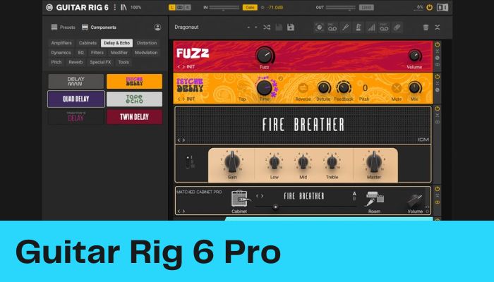 Screenshot of Guitar Rig Pro 6 - Virtual Guitar Amp Simulator Software VST