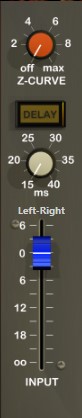  Screenshot of SpeakerMix Pro's input channel settings and z-curve dial