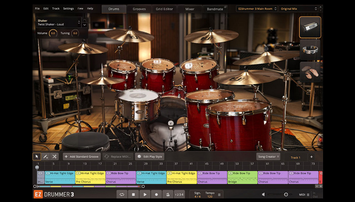 Screenshot showing EZ Drummer Interface